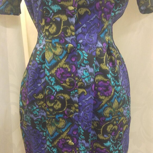 80's Floral Dress by Tess Dress Petite - Picture 3 of 8